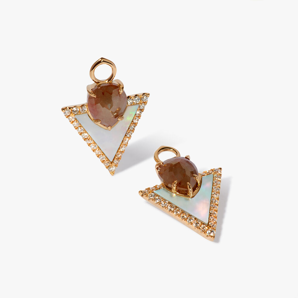 Kite 18ct Yellow Gold Salt & Pepper Diamond Earring Drops | Annoushka jewelley